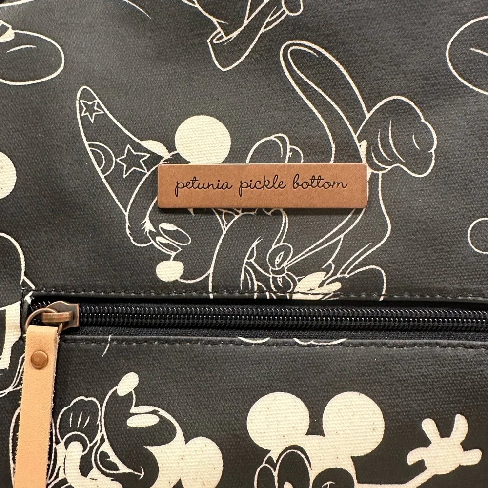 Petunia Pickle Bottom Black and Cream Mickey mini Mouse Backpack diaper bag!